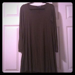 Olive long sleeve swing dress